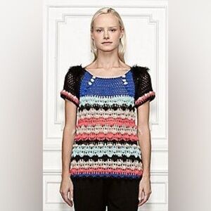 Anthropologie Leifsdottir sweater top with Pom Pom’s size XS